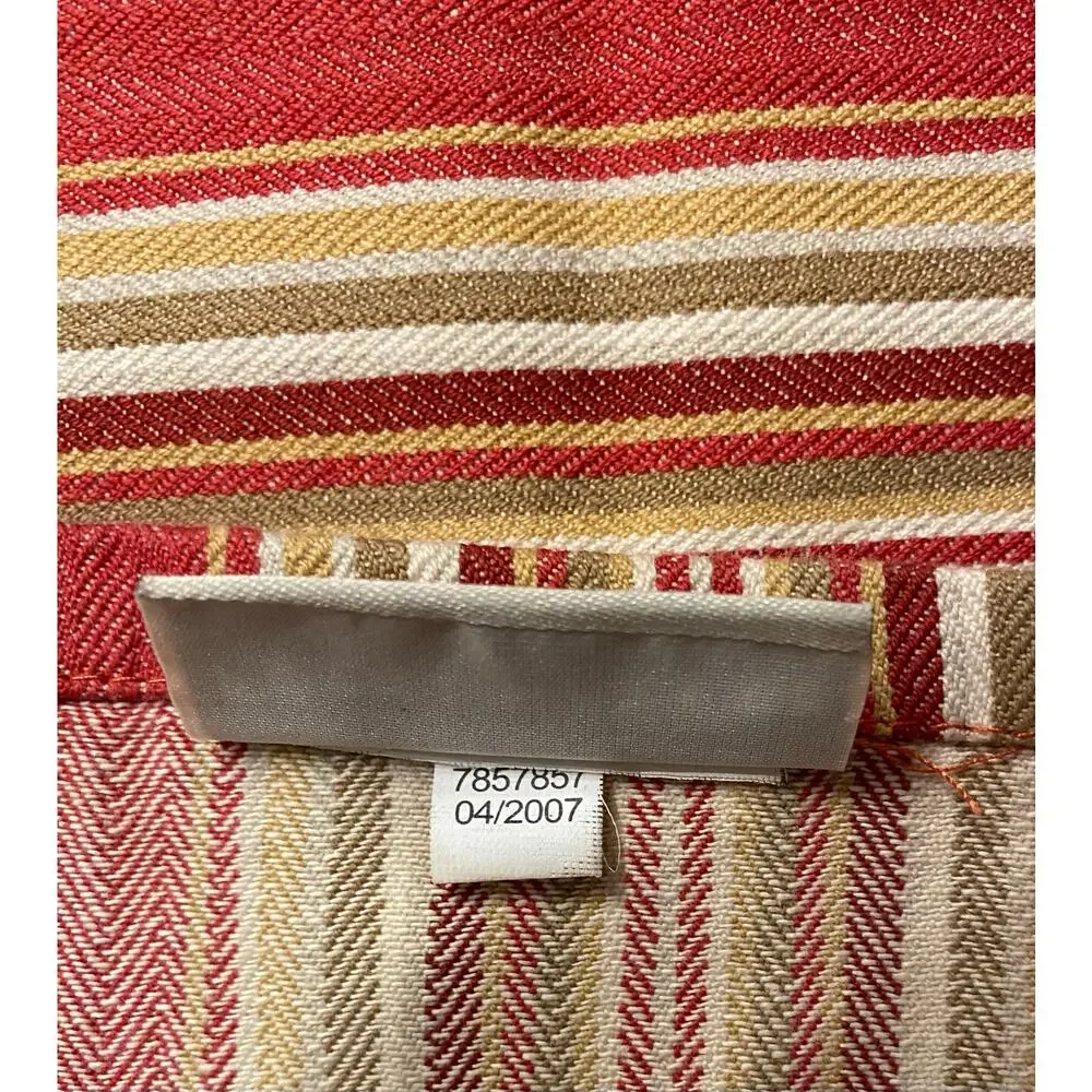 Pottery Barn Morgan Red‎ Striped Cafe Window Curtains Set of 2 44x36 Ties Cotton